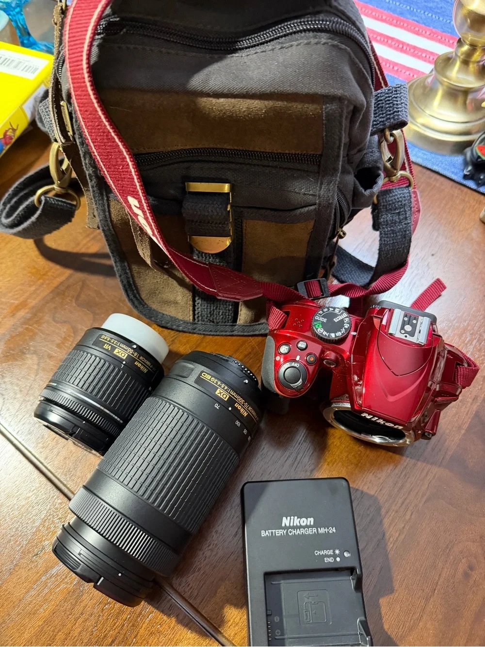 Nikon Red DSLR Camera Body (Nikon D3400 Style)